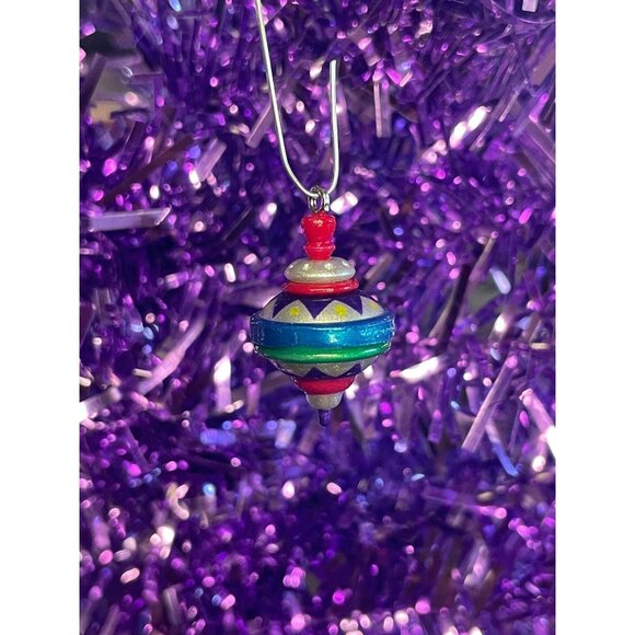 2001 Hallmark Keepsake Christmas Ornament Santa's Sleigh Set of 2 Vintage Top - Picture 4 of 7